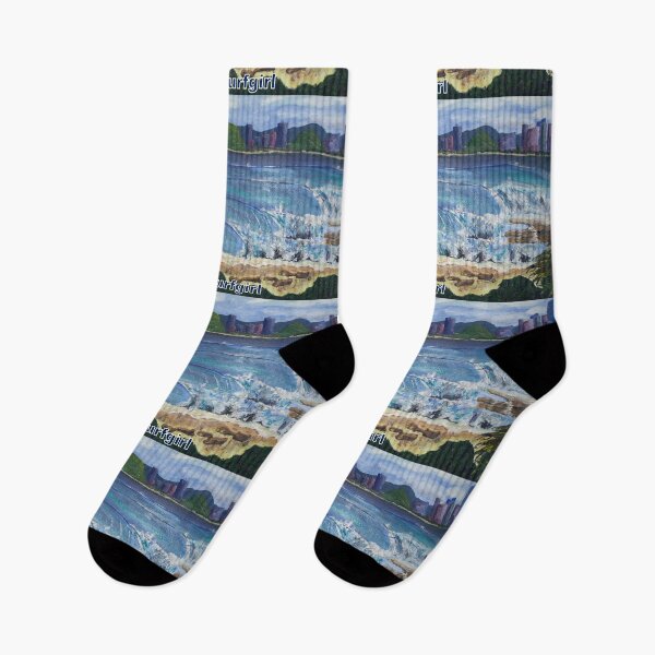 Item preview, Rainbow bay painting with #saltysurfgirl designed and sold by SaltySurfgirl.