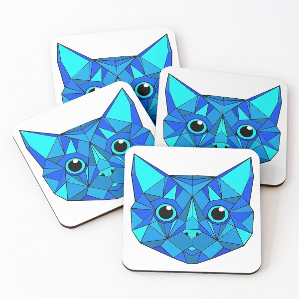 Item preview, Geometric Blue Cat designed and sold by Geometricshow.