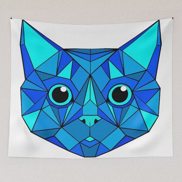 Item preview, Geometric Blue Cat designed and sold by Geometricshow.