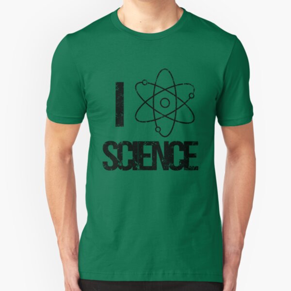 Excuse Me While I Science: I Love Science - Black Text Version Slim Fit T-Shirt