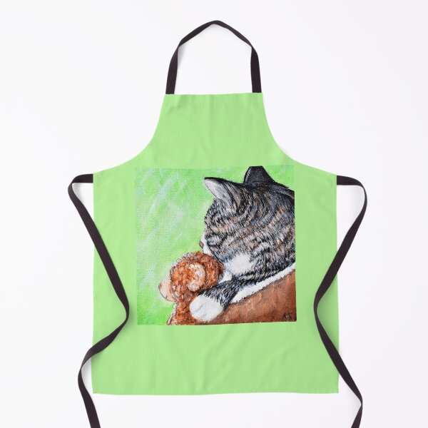 Item preview, Cat and his Bear in the Window Painting designed and sold by Art by Kirsten Sneath.