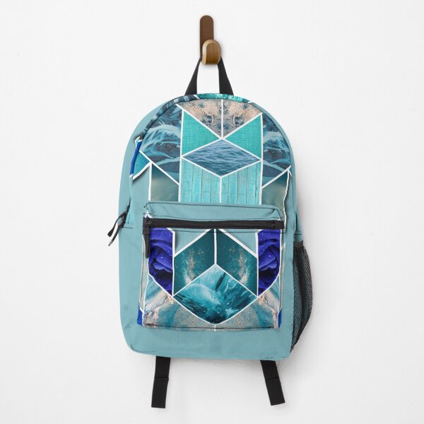Item preview, Blue geometric collage pattern designed and sold by CiniArt.