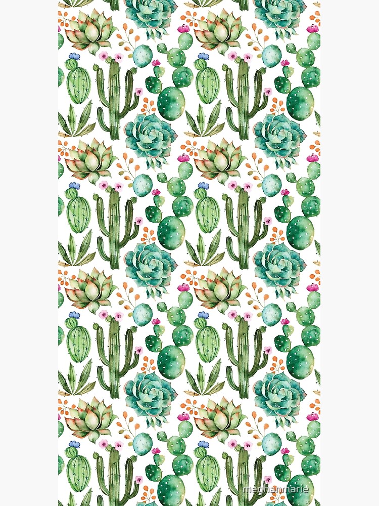 Watercolor Cactus Pattern by meghanmarie