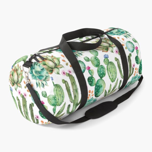 Watercolor Cactus Pattern Duffle Bag