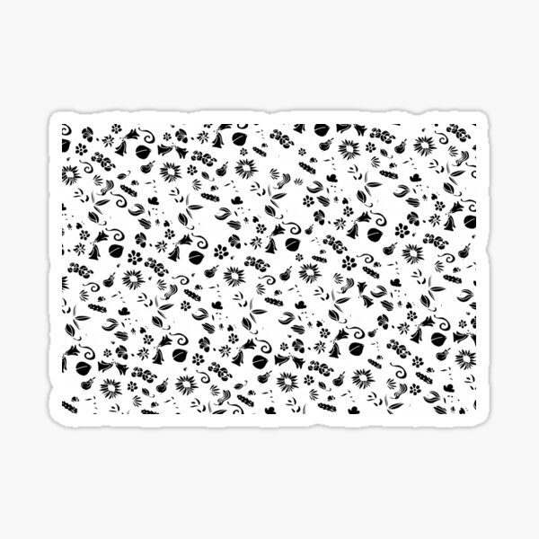 Hand-drawn Flower Pattern I (In Black) - Jaime Jacob Sticker