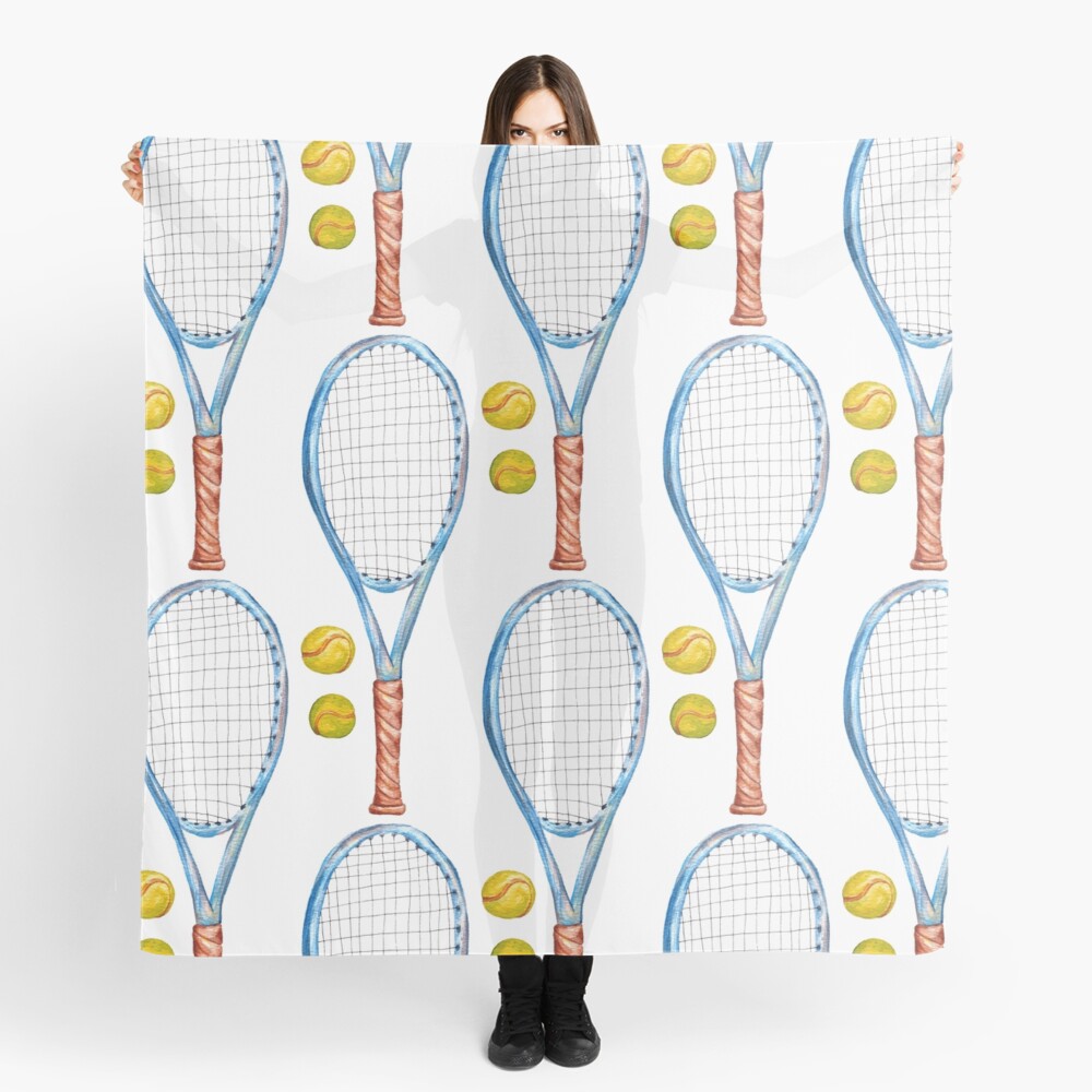 Tennis racket with tennis balls_2 Scarf