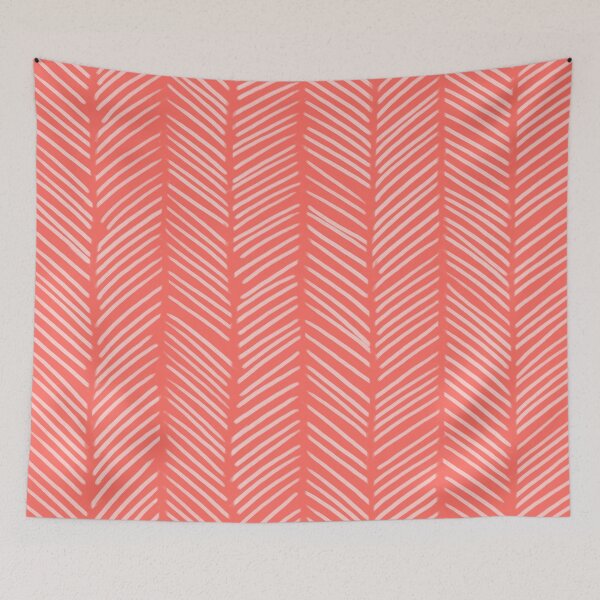 Item preview, Coral Herringbone designed and sold by ColorObsession.