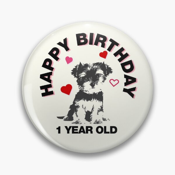 Item preview, Happy Birthday 1 Year Old morkie designed and sold by HappyMorkie.