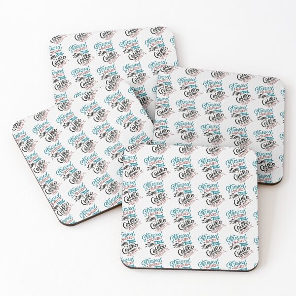 Item preview, Stressed coffee obsessed funny t-shirt patternt on white designed and sold by coffeeapparel.