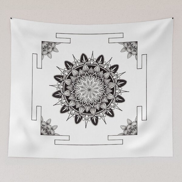Item preview, Yantra Mandala in pen and ink dotwork designed and sold by René Voortwist Pen and Ink art.