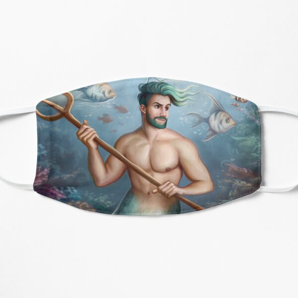 Green Haired Merman Flat Mask