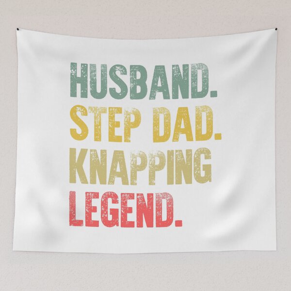 Item preview, Funny Men Vintage T Shirt Husband Step Dad Knapping Legend designed and sold by Bendthetrend.