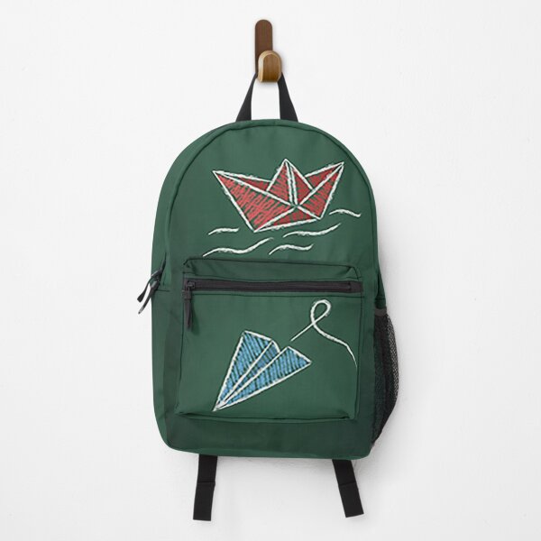 Item preview, Paper boat and plane on blackboard designed and sold by Sarcastic Life.