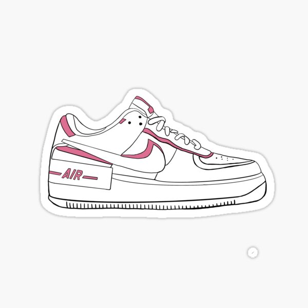 pink and white shoe Sticker