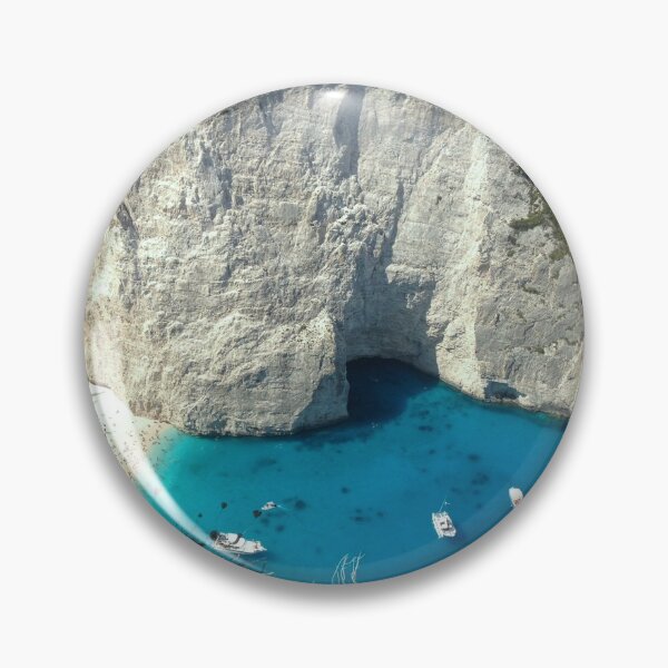 Item preview, Cliffside deep clear turquoise ocean beach view- Greece designed and sold by samararibas.