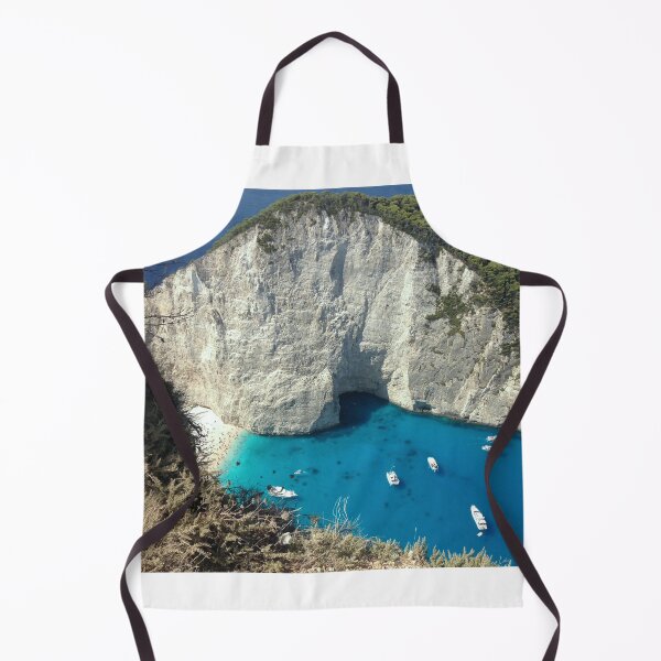 Item preview, Cliffside deep clear turquoise ocean beach view- Greece designed and sold by samararibas.
