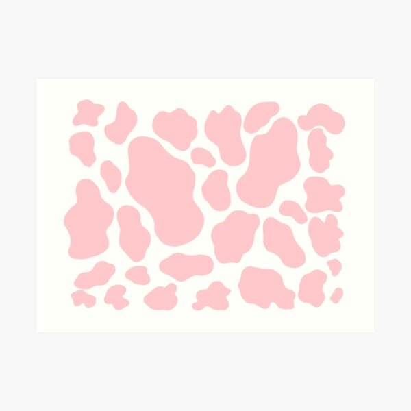 Strawberry Cow Print Art Print By Vanessasowder Redbubble - pink strawberry cow roblox logo