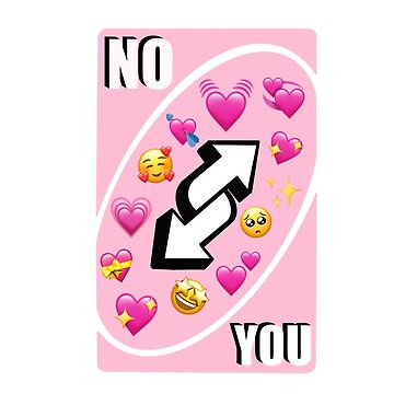 Reverse Uno no U Heart Meme Card Pink Aesthetic Cute 