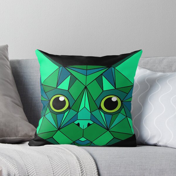 Item preview, Geometric Cat - Green designed and sold by Geometricshow.