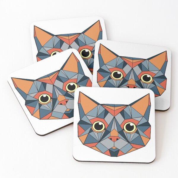 Item preview, Copy of Geometric Cat - Orange and Grey designed and sold by Geometricshow.