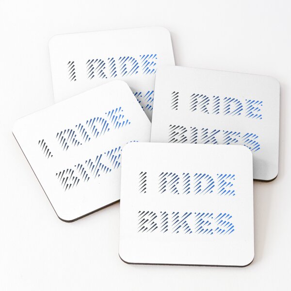 Item preview, I Ride Bikes Black Blue Line Art designed and sold by RabeDesigns.