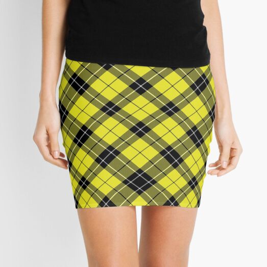 yellow tartan pencil skirt