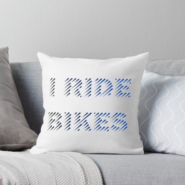 Item preview, I Ride Bikes Black Blue Line Art designed and sold by RabeDesigns.