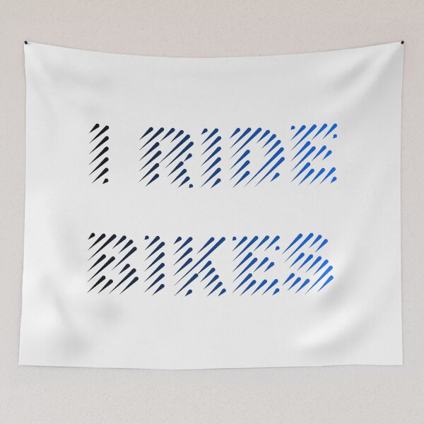Item preview, I Ride Bikes Black Blue Line Art designed and sold by RabeDesigns.