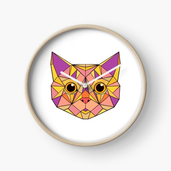 Item preview, Geometric Cat - Pink Lilac Yellow designed and sold by Geometricshow.