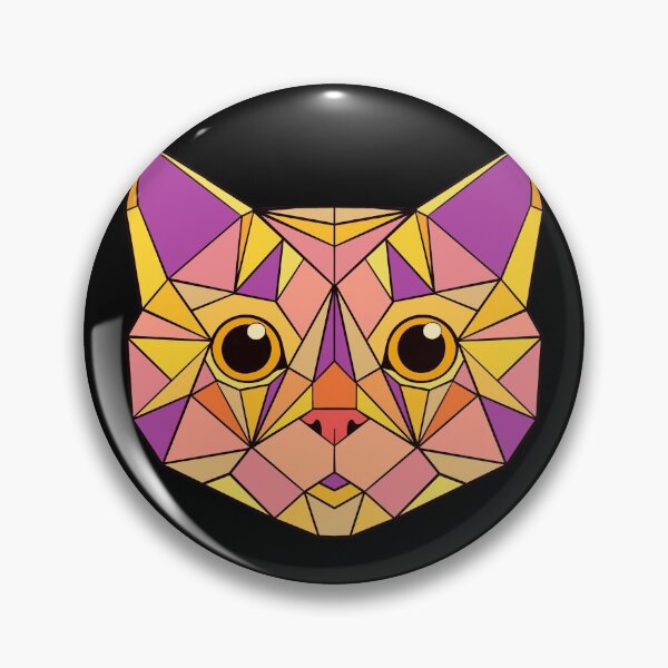 Item preview, Geometric Cat - Pink Lilac Yellow designed and sold by Geometricshow.