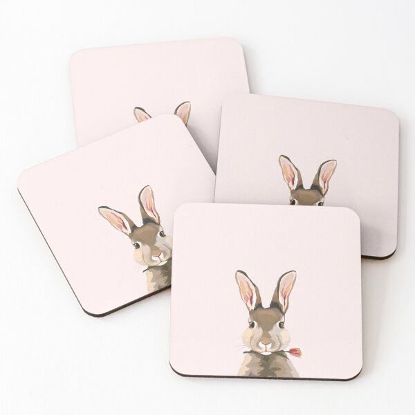 Item preview, Bunny Rabbit Holding Tulip Flower Print // West Coast Wildlife // Animals and Nature Art designed and sold by yumasartstudio.