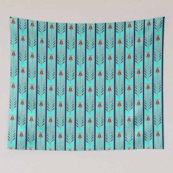Item preview, Ethnic Fern Lines - Aquablue designed and sold by BumbleChynxBee.