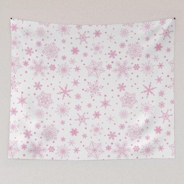 Item preview, Pink Snowflakes on White designed and sold by Pink Pineapple Works.