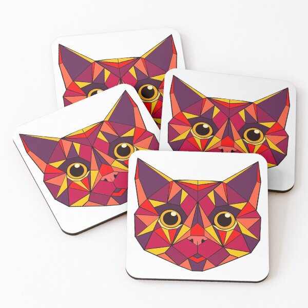 Item preview, Geometric Cat - Red designed and sold by Geometricshow.
