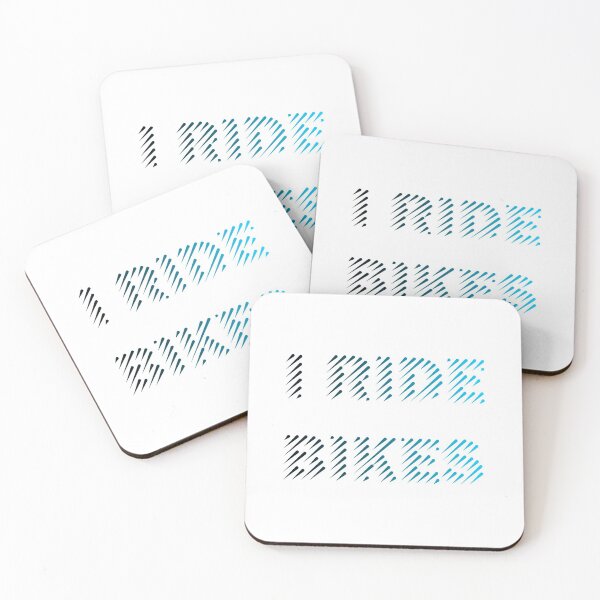 Item preview, I Ride Bikes Black Light Blue Line Art designed and sold by RabeDesigns.