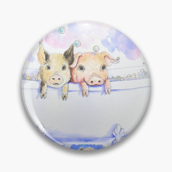 Item preview, Rub a Dub Dub Piggies in the Tub Watercolour Painting designed and sold by Art by Kirsten Sneath.