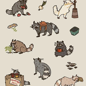 Artwork thumbnail, Farmcore Raccoons by cryptsum