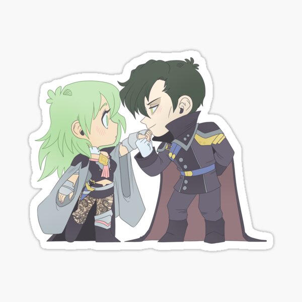 "Byleth x Hubert Fire Emblem Three Houses Chibi Cuties" Sticker for