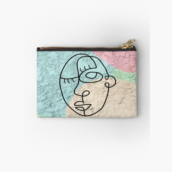 Item preview, Line Face design on a green, blue, yellow background. decorating, interiors designed and sold by jayne0524.