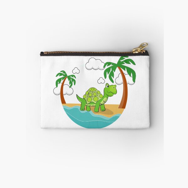 Item preview, Happy Tortoise / Turtle on Tropical Desert Island watching waves in the ocean designed and sold by MangojellyLabs.