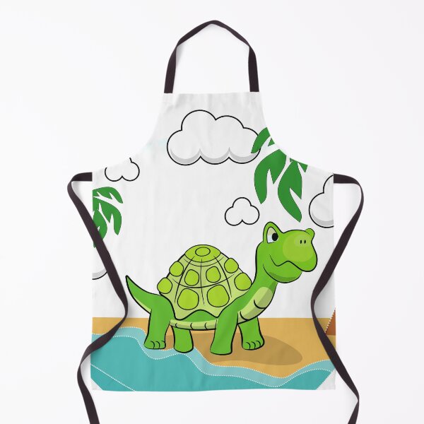Item preview, Happy Tortoise / Turtle on Tropical Desert Island watching waves in the ocean designed and sold by MangojellyLabs.