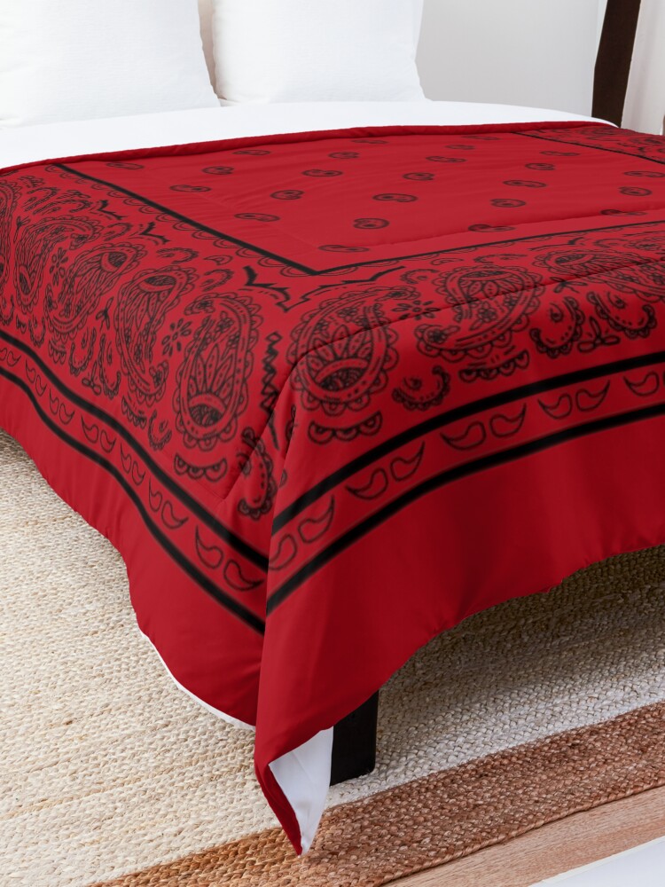 Alternate view of Red and Black Bandana Comforter