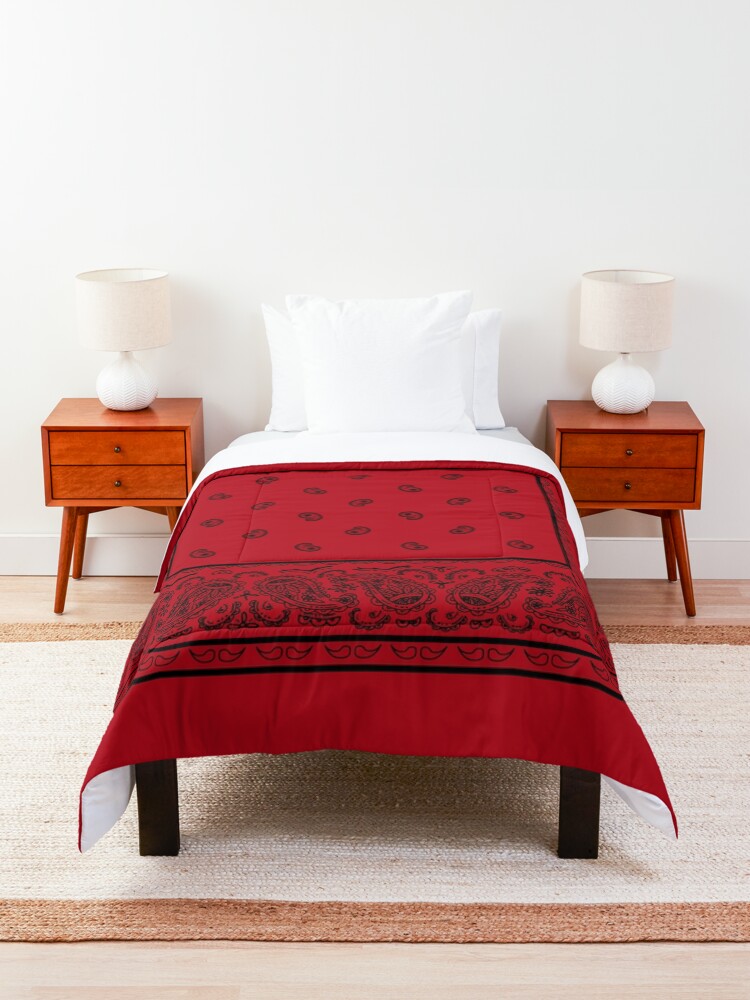 Alternate view of Red and Black Bandana Comforter
