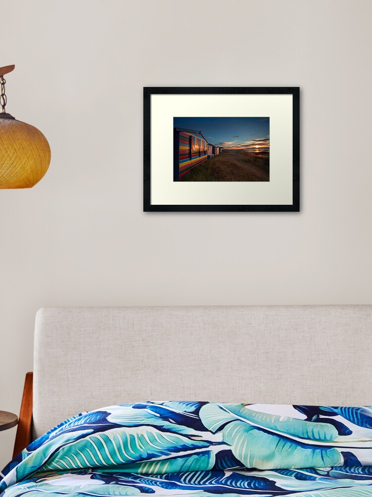 Thumbnail 1 of 7, Framed Art Print, Hopeman Beach Huts designed and sold by andrewpwatson.