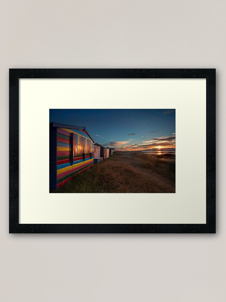 Thumbnail 2 of 7, Framed Art Print, Hopeman Beach Huts designed and sold by andrewpwatson.
