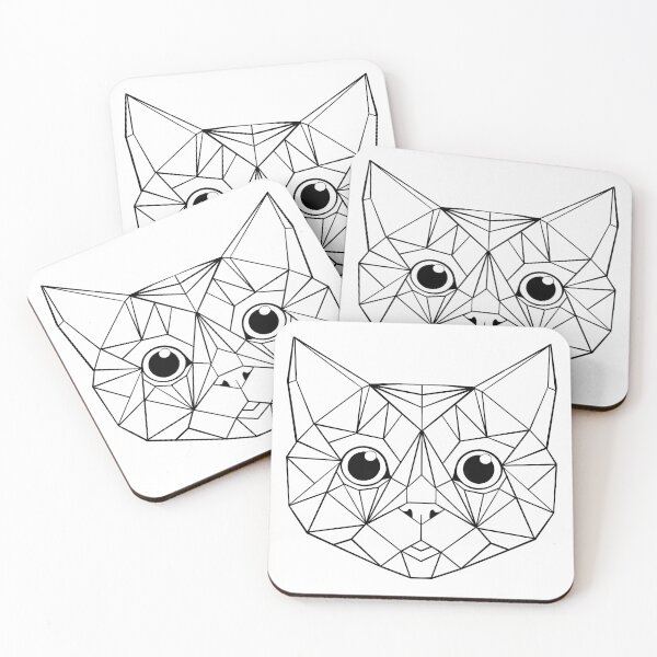 Item preview, Geometric Cat - Black and White designed and sold by Geometricshow.