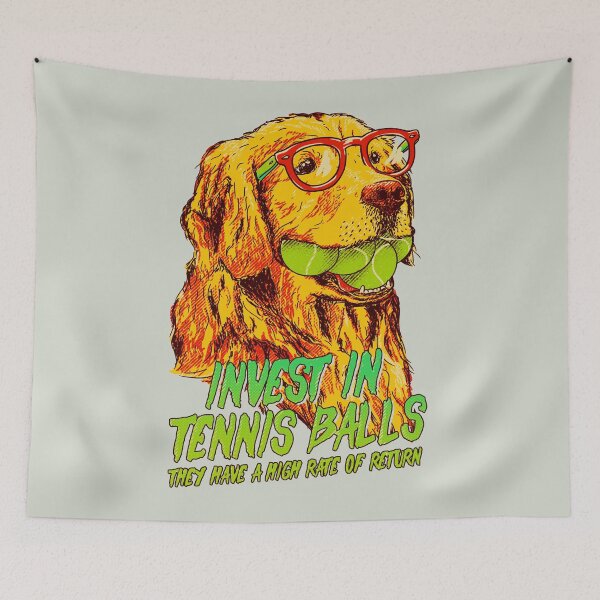 Item preview, Good Boi Analytics - Funny Golden Retriever with Tennis Balls, Business Plan for World Crisis 2020 | Snoot | Fabric Mask | Washable Face Cover | Reusable Facemask | Original Art Pillowcase | designed and sold by Any Color Designs.