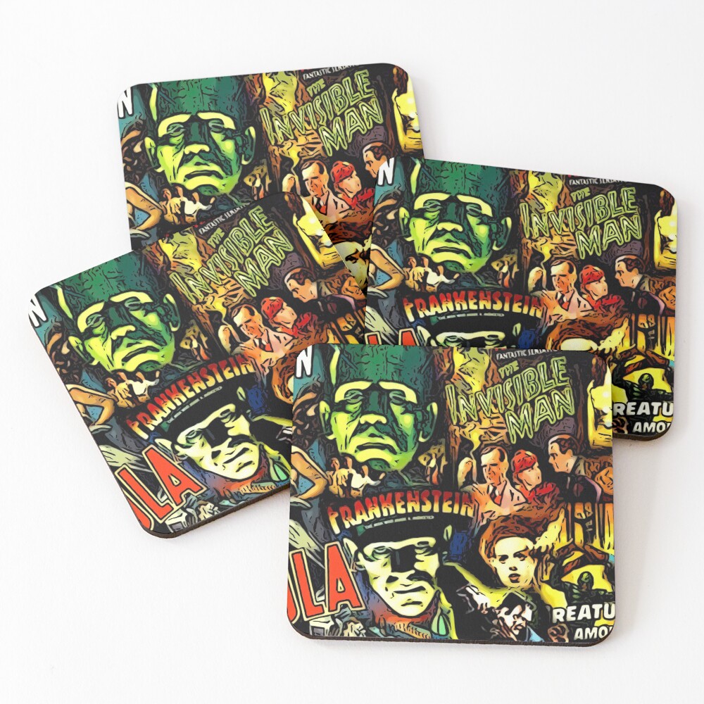 Horror cult universal monsters movies face mask Coasters (Set of 4)