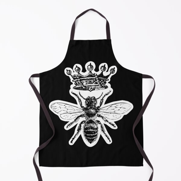 Queen Bee | Vintage Honey Bees | Black and White | Apron