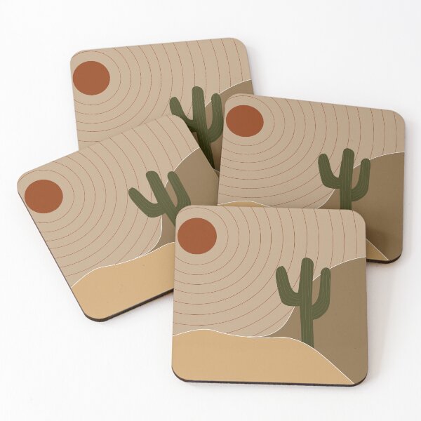 Item preview, Desert cactus minimalist landscape designed and sold by aziulmarinho.
